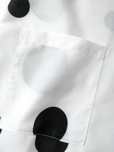 LUNE Round Neck Polka Dot Printed Short Front Long Back Summer Casual Shirt With Pocket